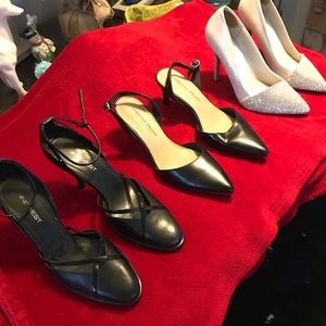3 pairs of dress shoes sandals Sizes 6.5 and 7. Christian Siriano Nine West Aldo